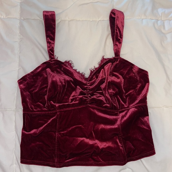 Red Velvet Crop Top - Picture 1 of 3